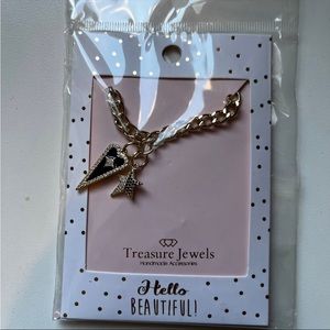 New! Treasure Jewels Necklace in Gold & Black